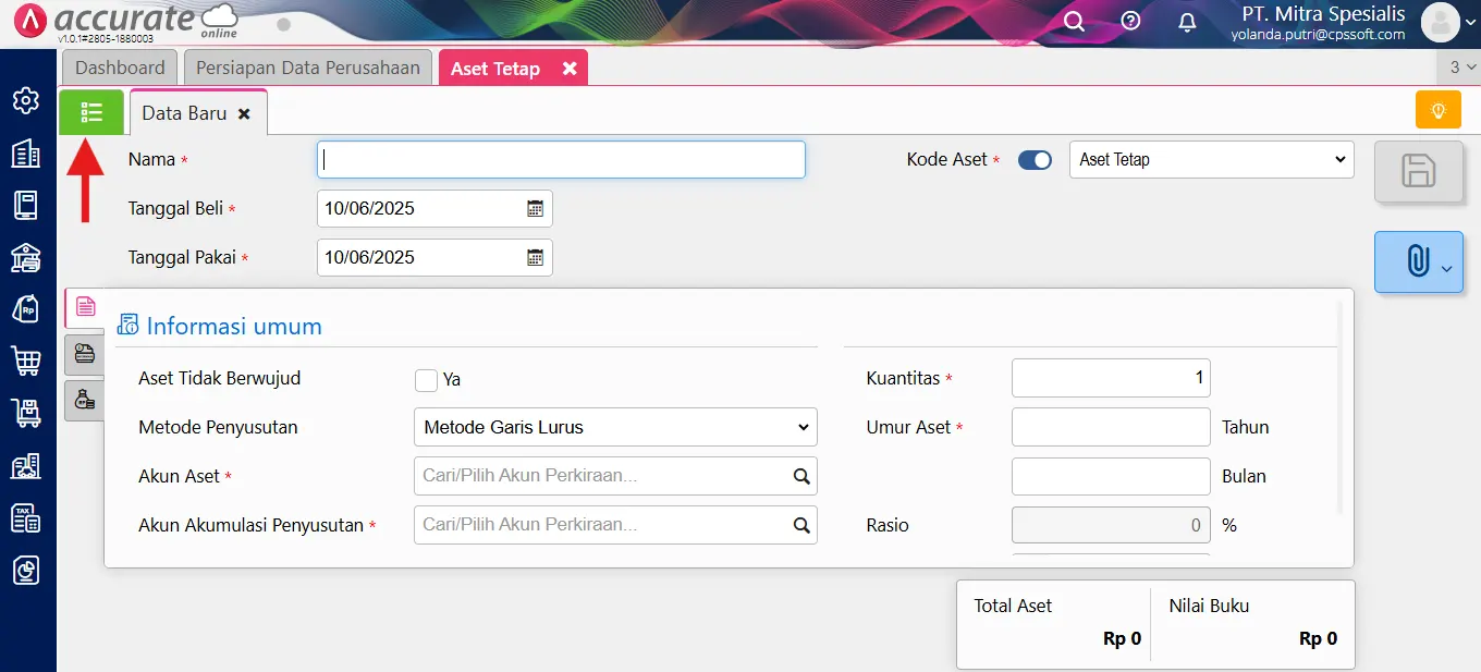 Cara mencatat pembelian aset tetap melalui faktur pembelian
